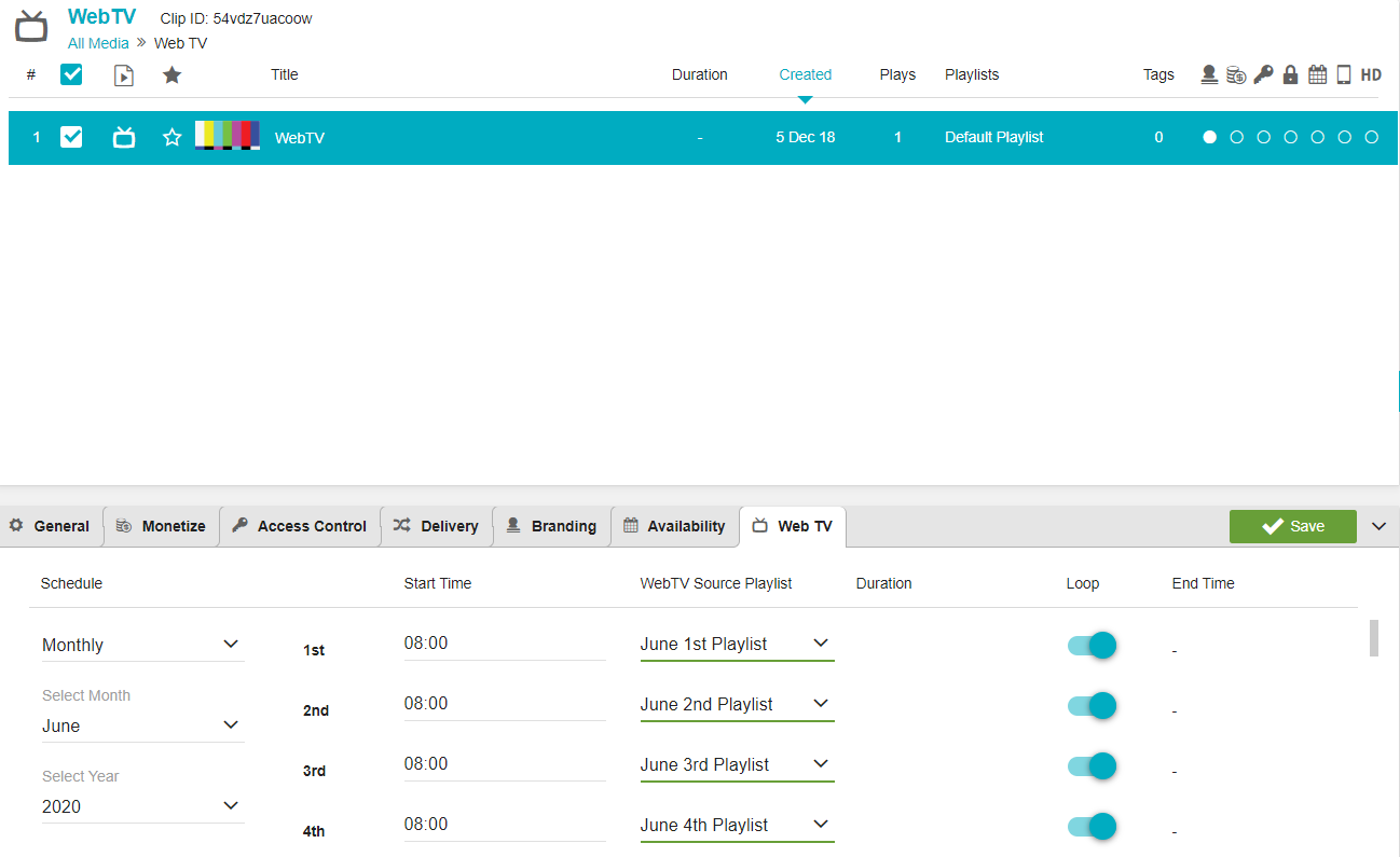 Online TV Channel Scheduler Monthly