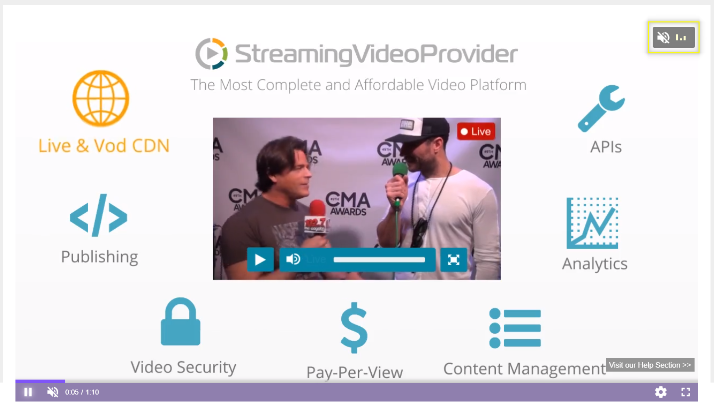 Unmute Button Video Player Template
