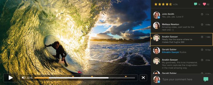 Collaborate with your team using timeline video comments